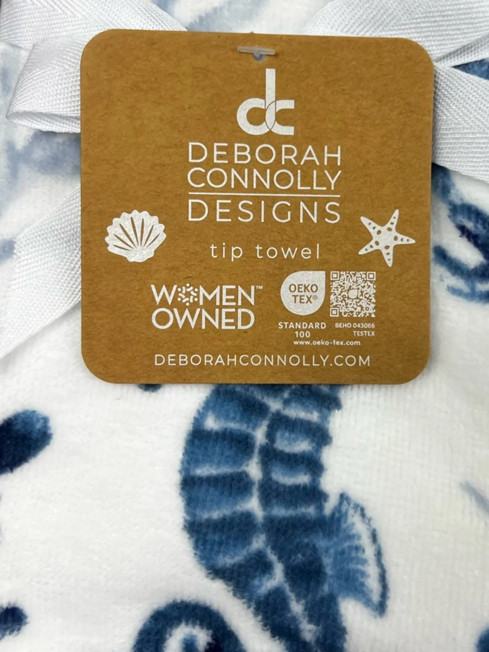 Deborah Connolly - ‘Coral & Seahorse’ bath towel set. NWT.